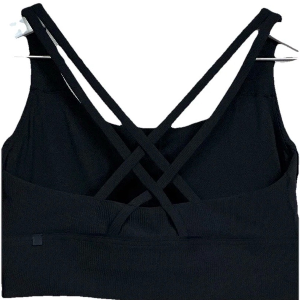 lululemon athletica Energy Ribbed Lonine Black Sport bra Sz 4